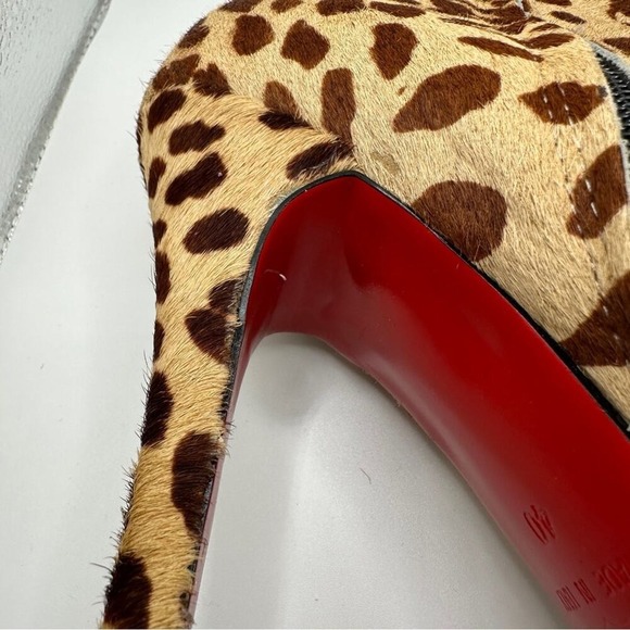 Christian Louboutin‎ Miss Clichy Leopard Print Platform Ankle Booties Sz 10 - Picture 14 of 16